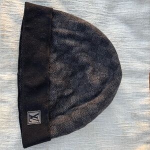 Louis Vuitton Knit Beanie Hat Petit Damier Graphite Wool Used